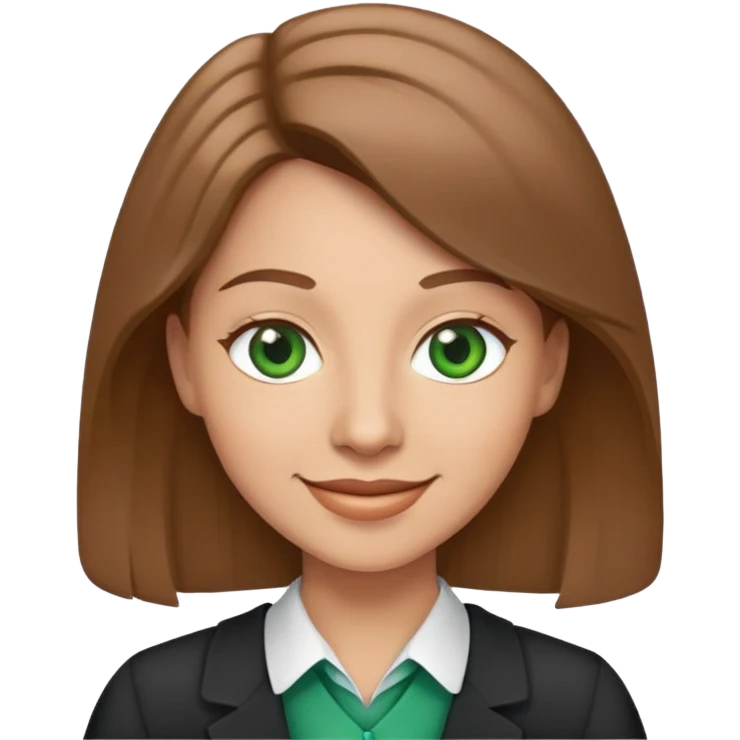 happy teacher with light brown hair and green eyes emoji