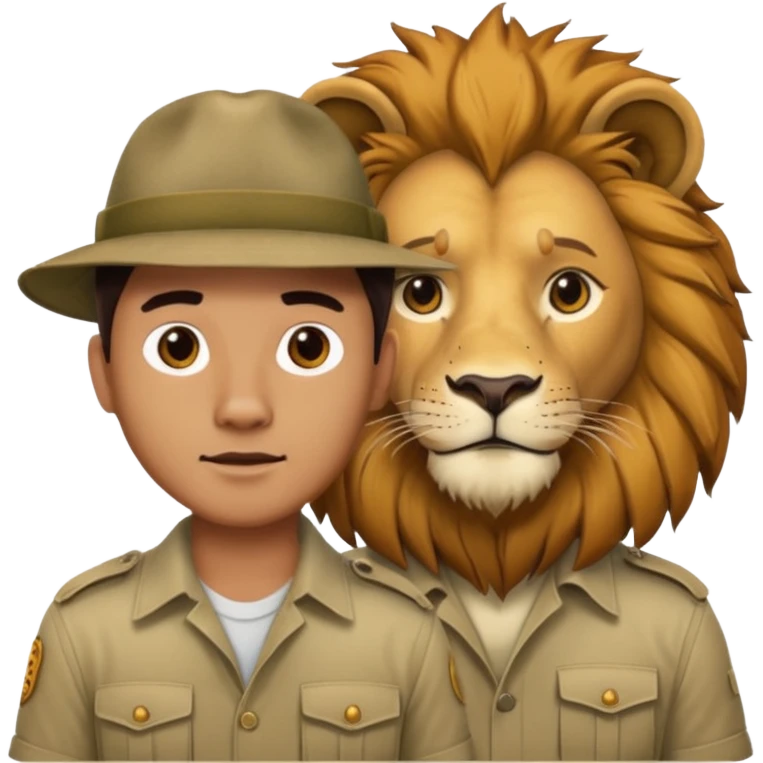 A man wanting to buy a lion. emoji