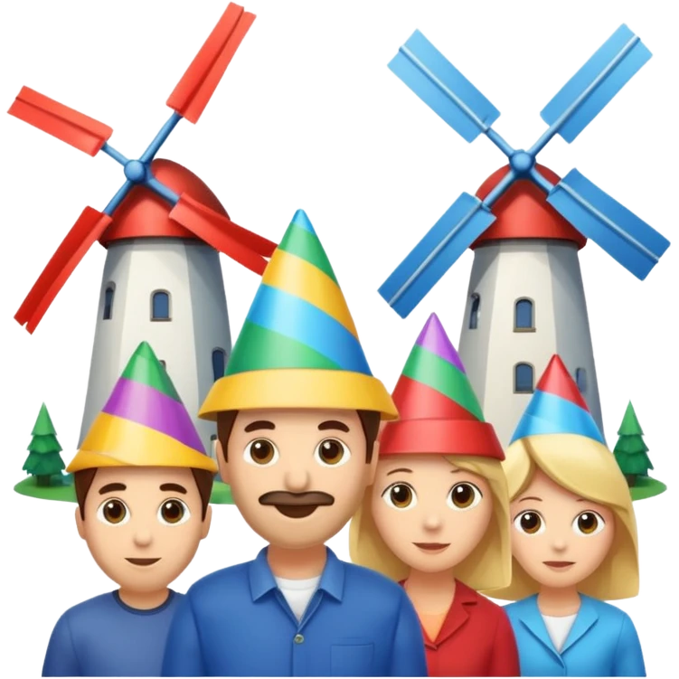  People WEARİNG HAT with  Windmills emoji