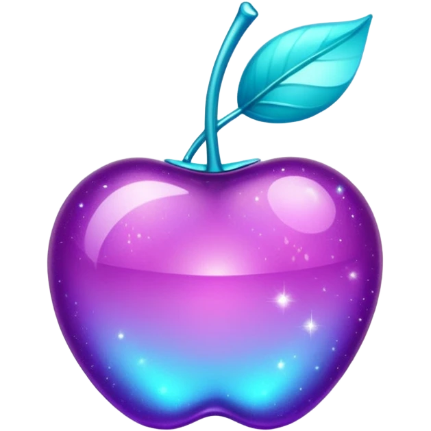 glitter purple and cian cherry emoji