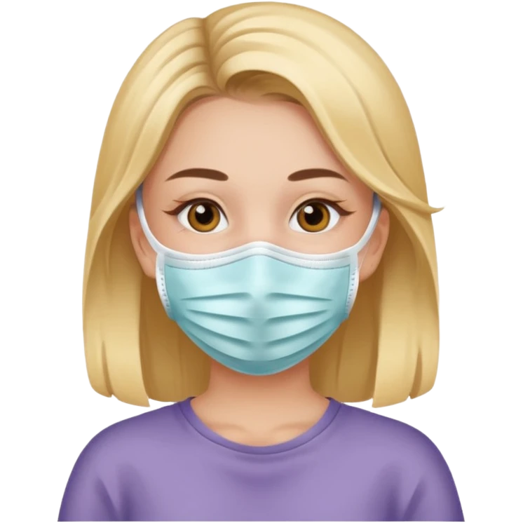 Girl with face mask emoji