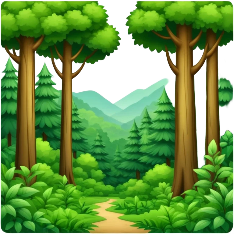 lush green forest with trees emoji