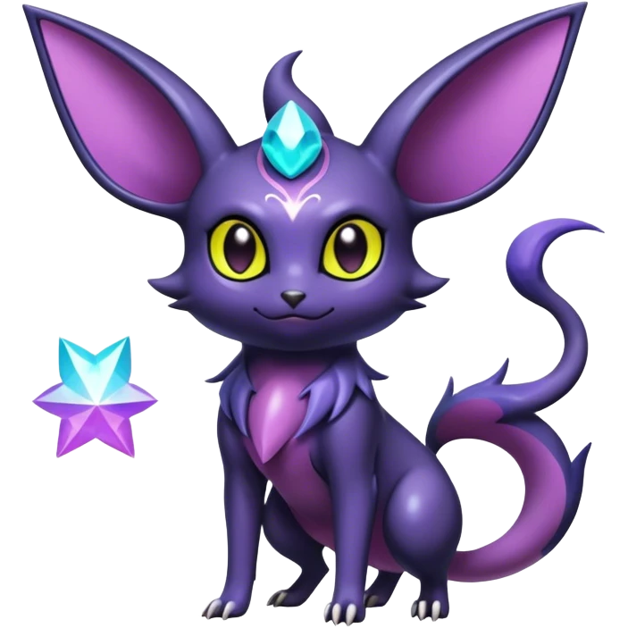 Shiny Dark Noibat-Espeon-Umbreon-Nidorino-fusion-hybrid full body emoji