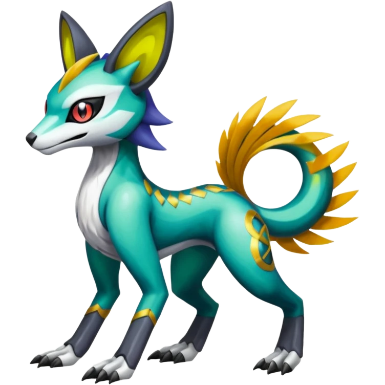 Meloetta-Vernid-Protogen-Sergal-Pokémon-Digimon-Fakémon-fusion-hybrid-creature emoji