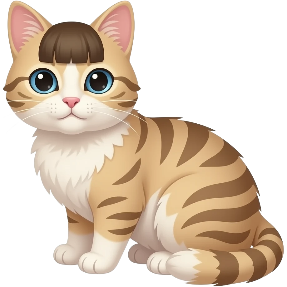 cat with straight bangs emoji