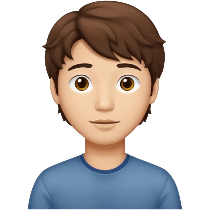 asian young man with wavy brown hair emoji