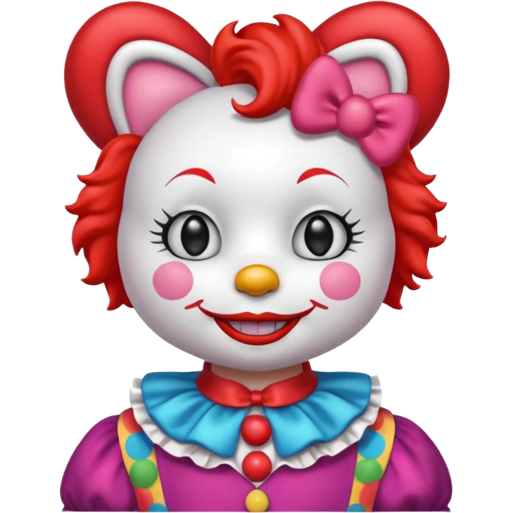 Clown in the illustration style of hello kitty emoji