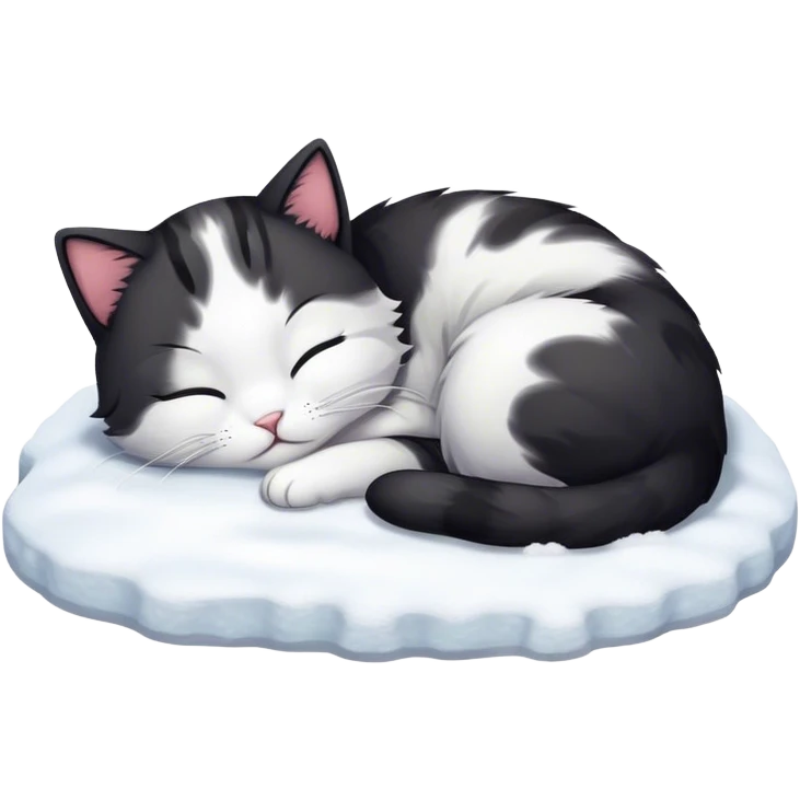 Cat sleeping in winter emoji