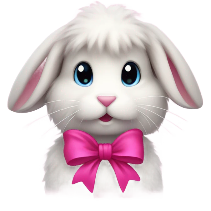 Bunny wearing a pink bow emoji