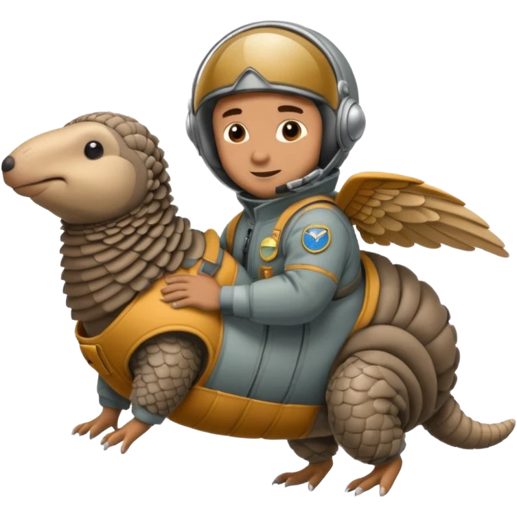 Man flying in the sky of armadillos emoji