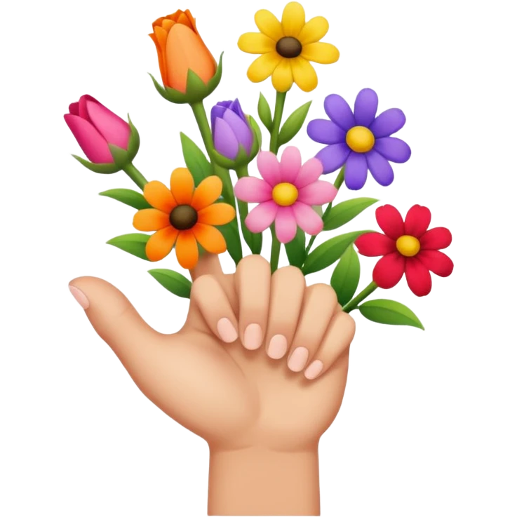💐 and middle fingers remove the person more flowers, middle fingers only with non metallic hands  emoji