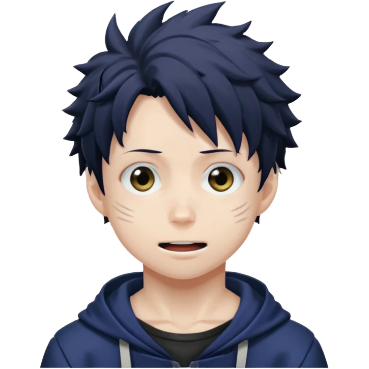 dabi from my hero academia with a cute expression emoji