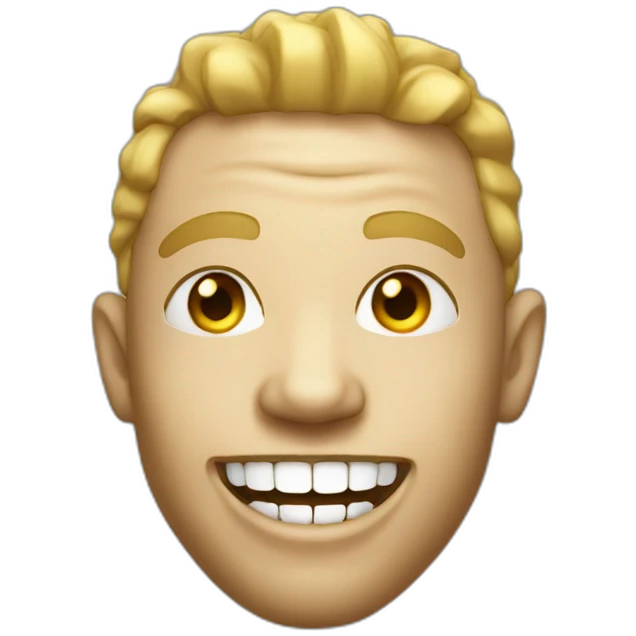 white rapper with golden teeth smiling emoji
