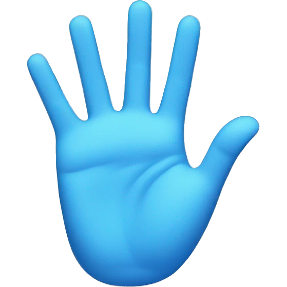 The hand is blue emoji