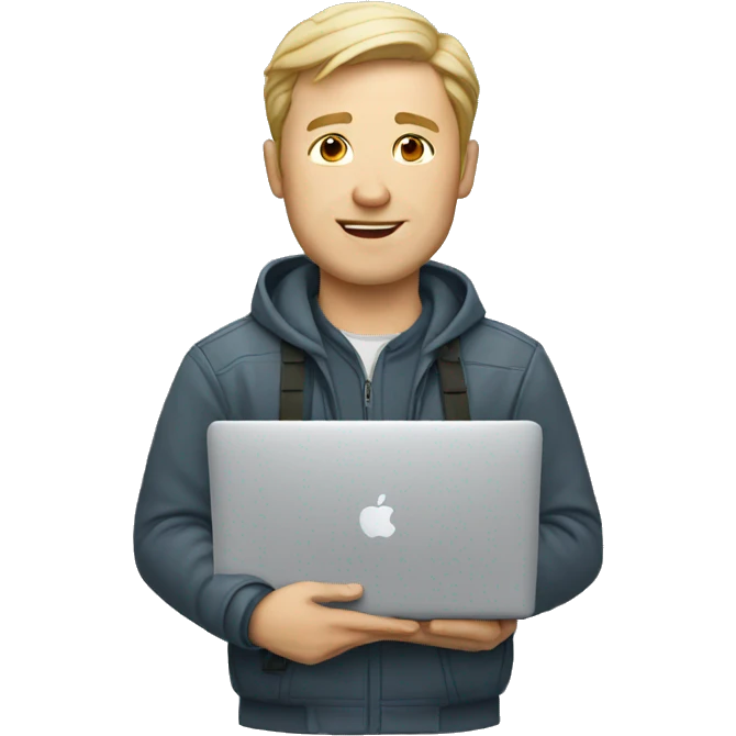 russian white man with MacBook emoji