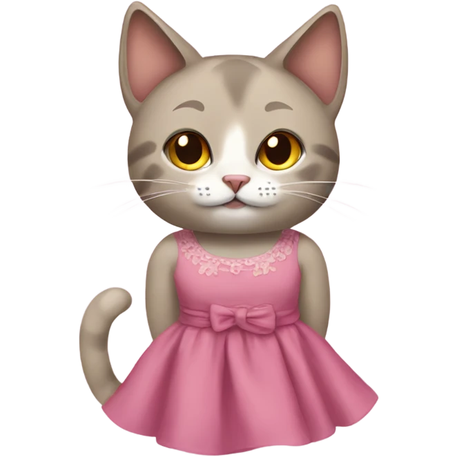 Cat wearing a dress emoji
