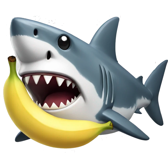 shark with banana emoji