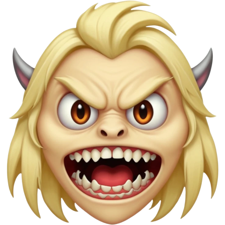 scary blonde monster big teeth scary eyes emoji