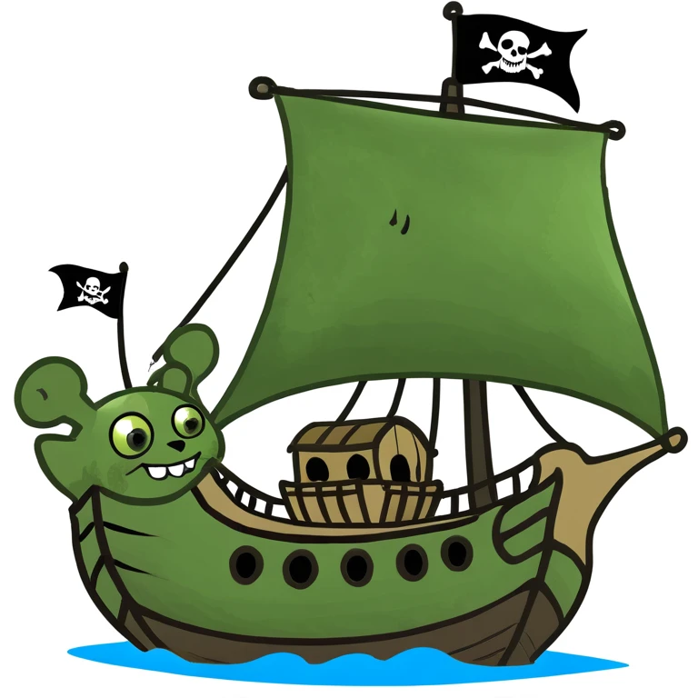bufi in a pirate ship emoji