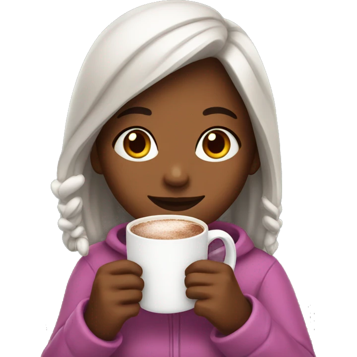 Girl with hot chocolate  emoji