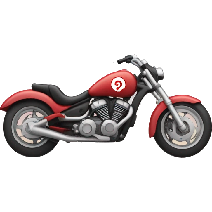 Motorcycle rose and question mark emoji