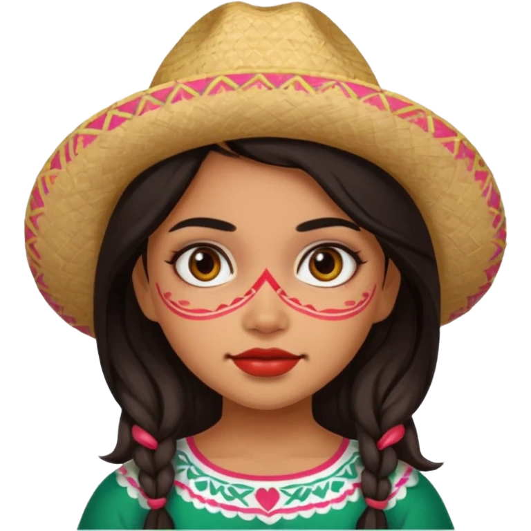 mexican cute girl painted face emoji