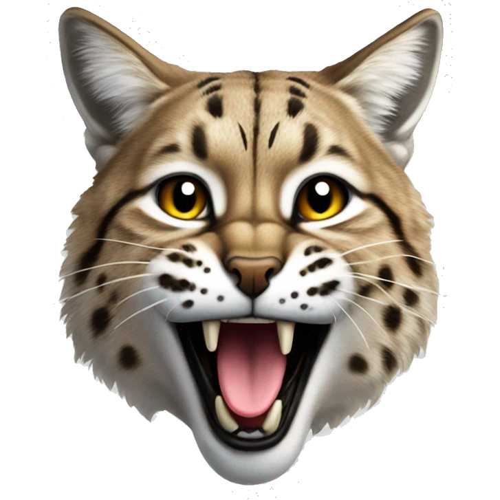 Bobcat licking its lips emoji