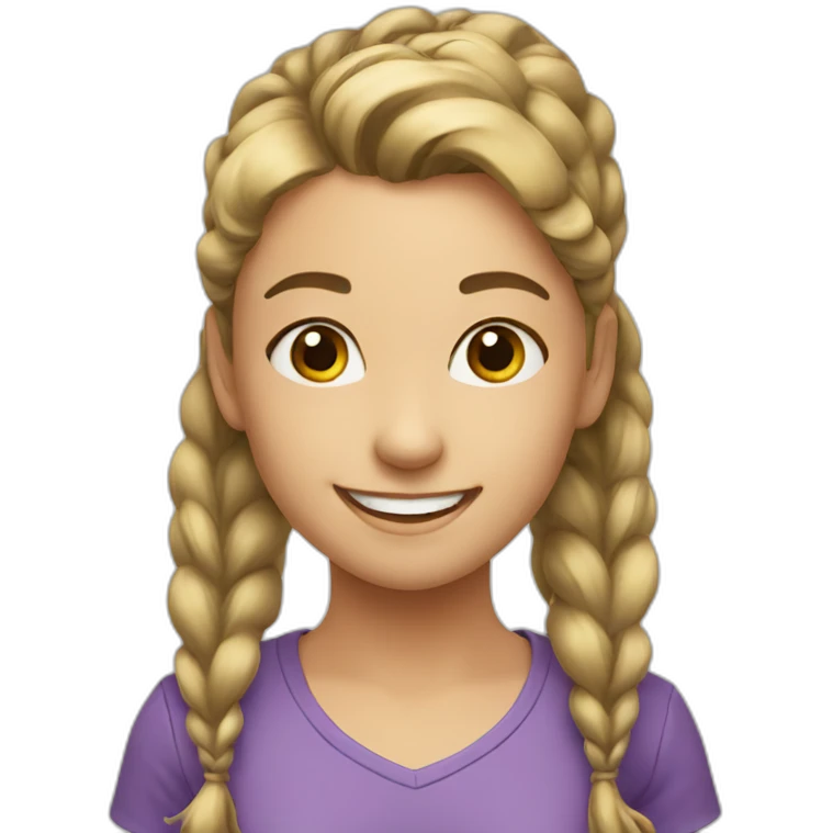 A smiling girl with a ponytail emoji