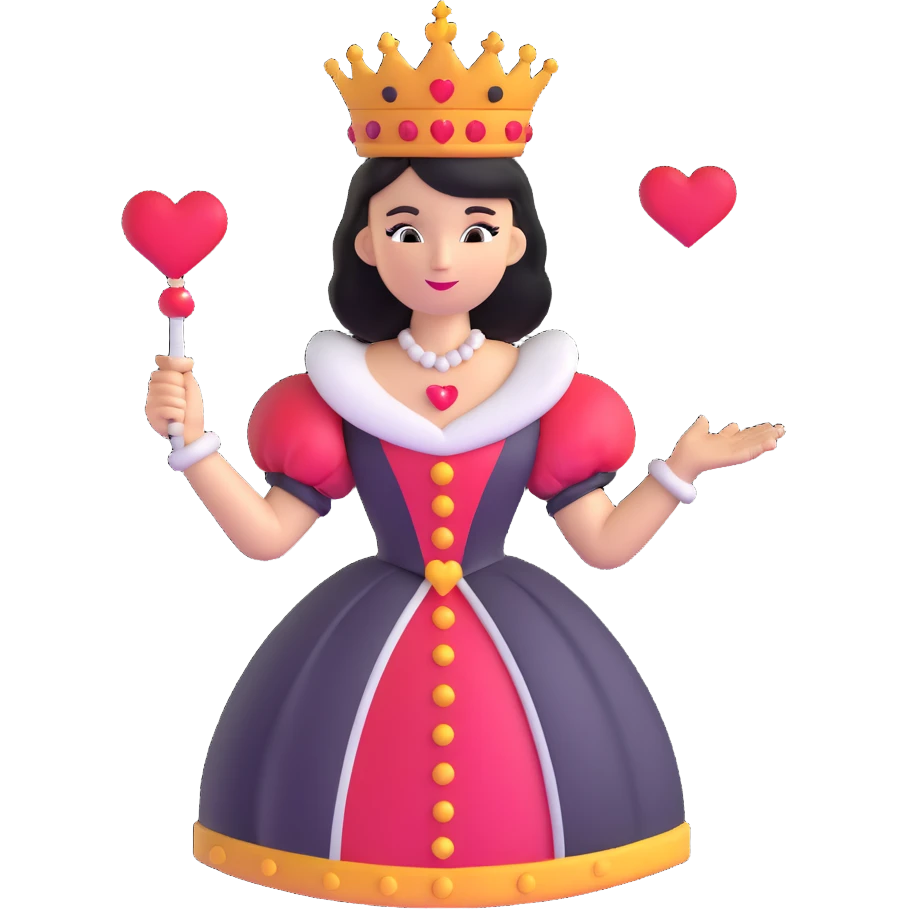 Queen of Hearts from Alice in Wonderland emoji