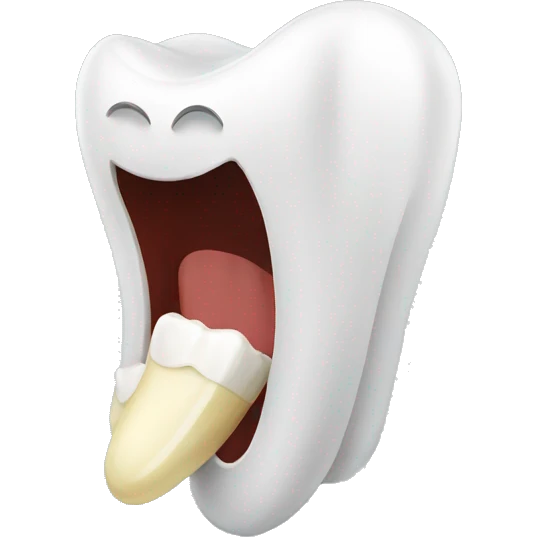 Chewing on tooth emoji