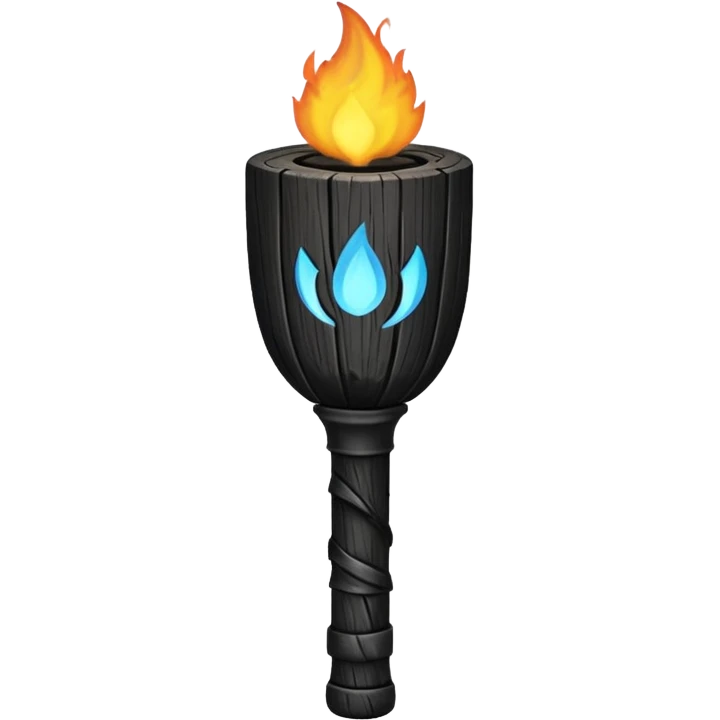 black wooden torch emoji