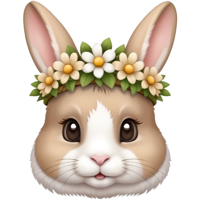 cute rabbit wearing a flower crown emoji