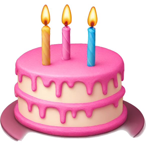 pink birthday cake  emoji