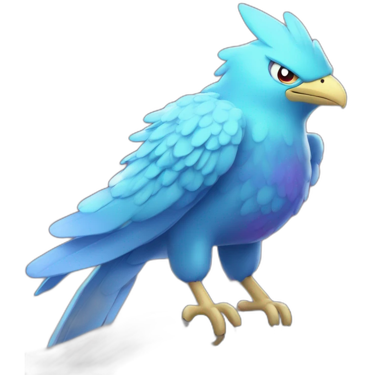 Blue Purple Shiny Galarian-Articuno Fire Head Big Eyeys 4k HD emoji