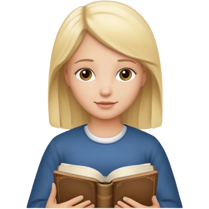 Christian blond girl with Bible  emoji