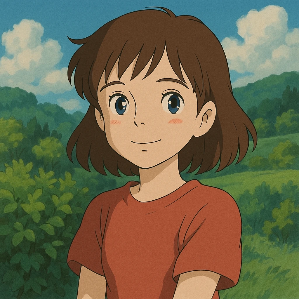anime girl, ghibli style emoji