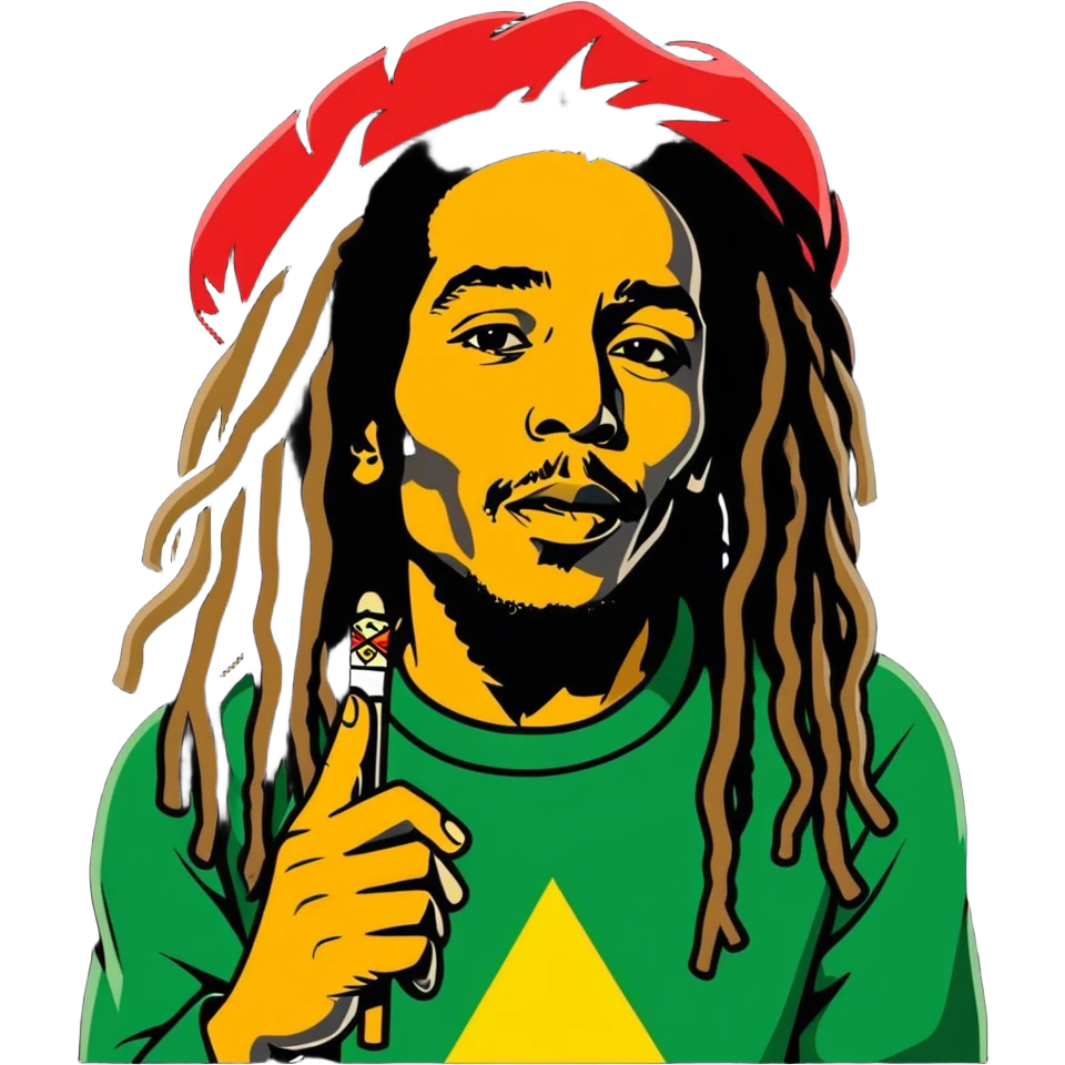 Erstell mir Bob Marley mit deinen Joint emoji