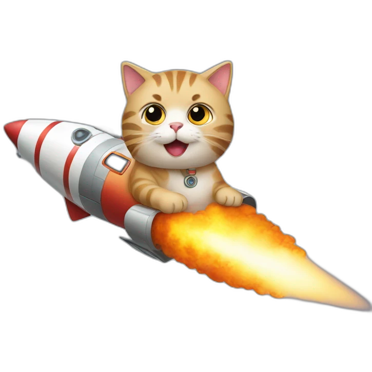 Cat on rocket emoji