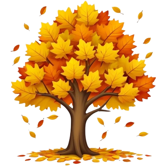 autumn tree with leaves falling  emoji