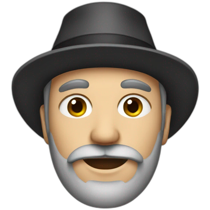 a Jew in a hat with a beard and sideburns emoji