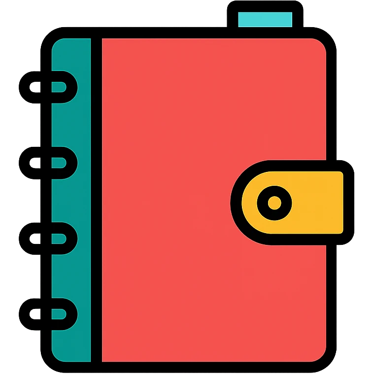 notebook planner, colorful icon style emoji