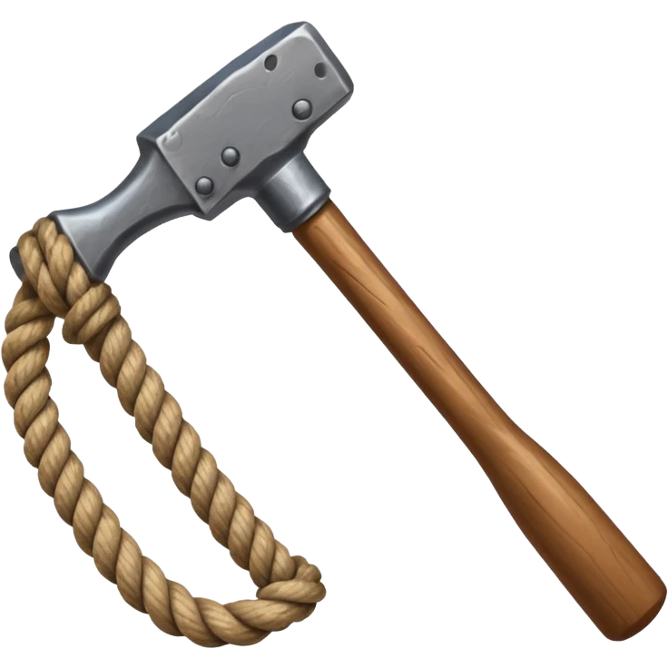 primitive hammer with rope emoji