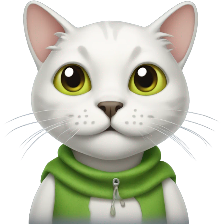 Cat with grey beard and frog leg as a ear emoji