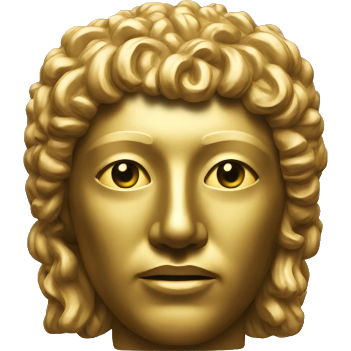 Golden ancient head sculpture  emoji