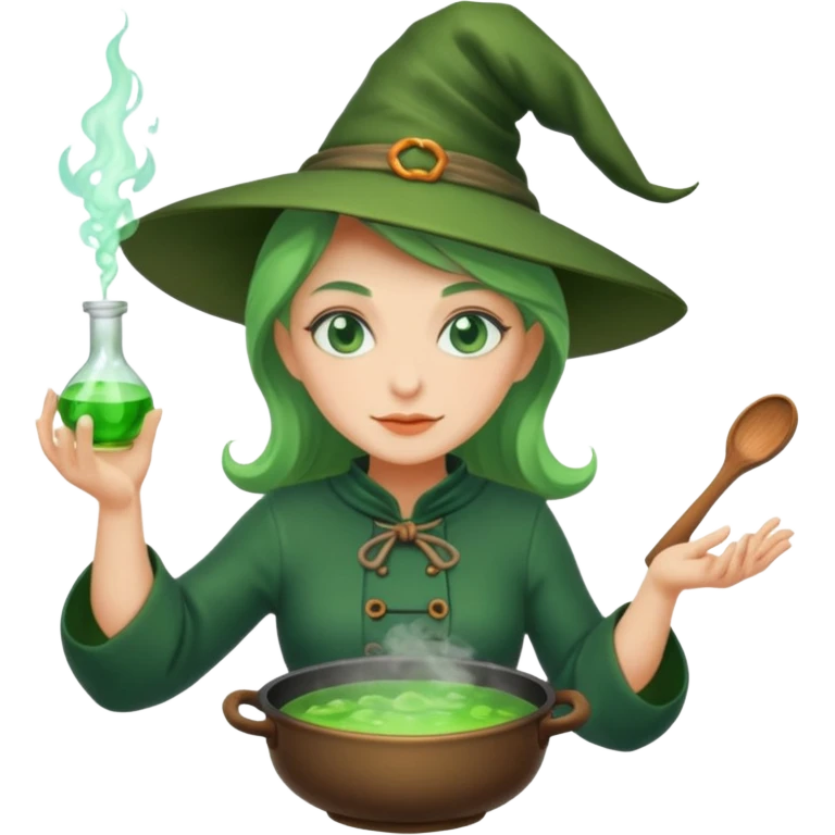 green witch cooking potion emoji