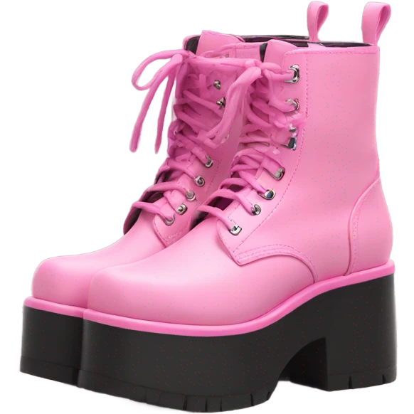 Platform UNIF boots pink emoji