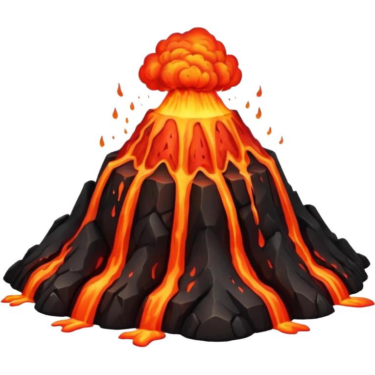 volcano with lava flow emoji