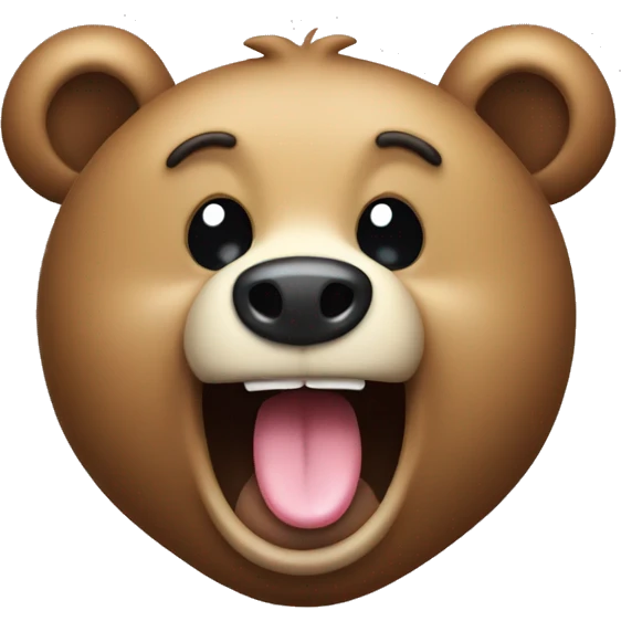 cheeky bear with tongue out emoji