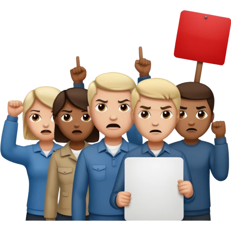 revolution, mass protests, violence, picket movement emoji