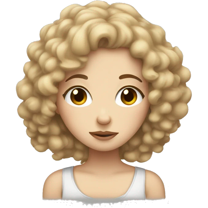 Sleepy white girl with 4a curly hair  emoji